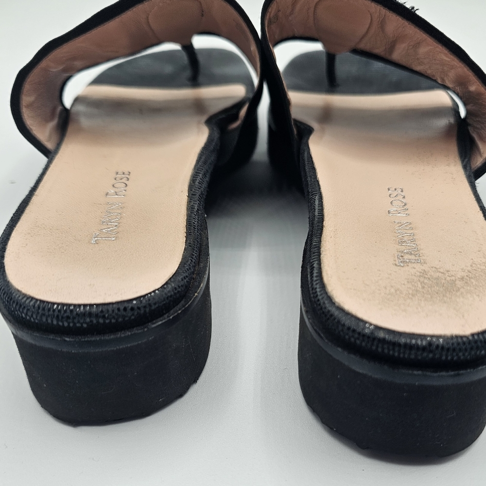 Taryn Rose Torte Black Patent Accent Sandals - Picture 12 of 12